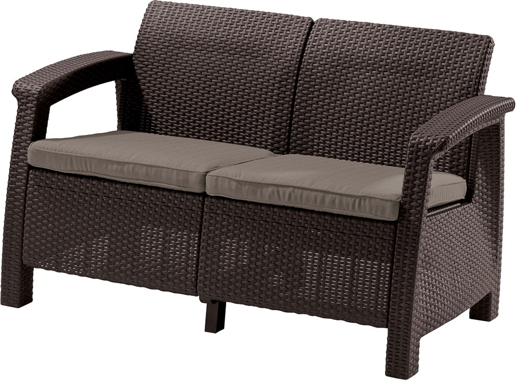 Диван Corfu (Love Seat) Россия, цвет подушки коричнево-серый, 2 места