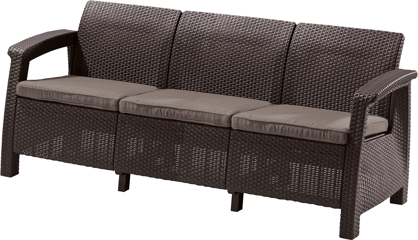 Диван Corfu (Love Seat) Россия, цвет подушки коричнево-серый, 3 места
